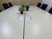 Executive Meeting Table With Power Supply- Adjustable Swivel Chairs