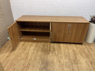 Walnut Double Door Office Cupboard - 1 Shelf - CAN DELIVER