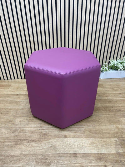 Purple Leather Home / Office Stool - UK DELIVERY