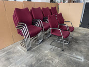Executive Red Cantilever Frame Stackable Chairs - 140 Available - Can Delivery