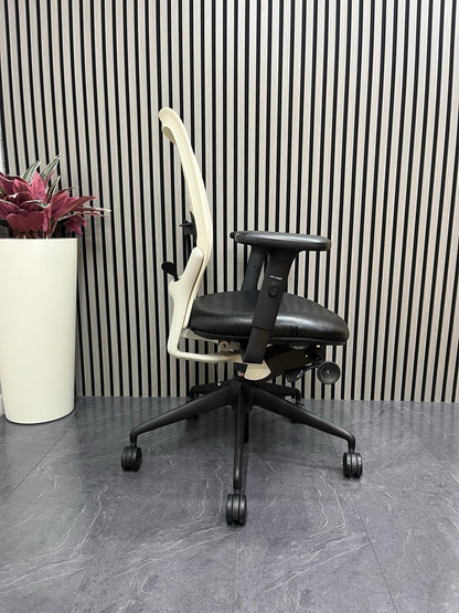 Orangebox Ara – Black Leather Seat– Lumbar Support  –Rrp£759 - UK Delivery