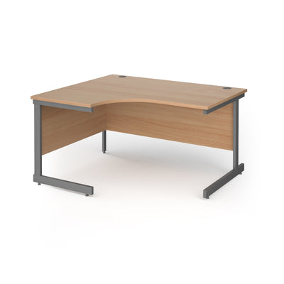 Contract 25 cantilever leg LH ergonomic desk - CC14EL-G-B