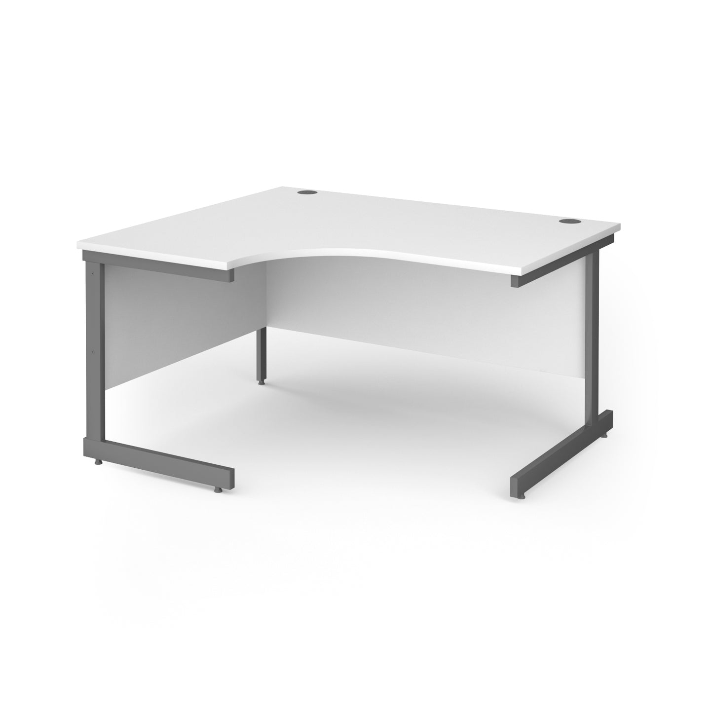 Contract 25 cantilever leg LH ergonomic desk - CC14EL-G-WH