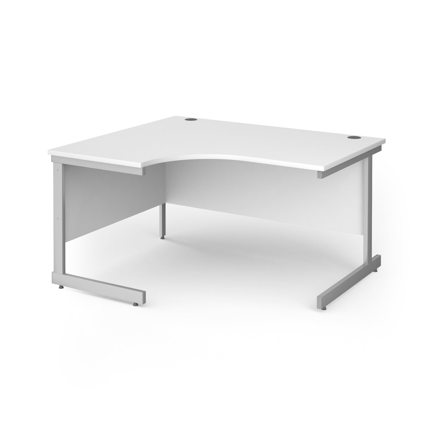 Contract 25 cantilever leg LH ergonomic desk - CC14EL-S-WH