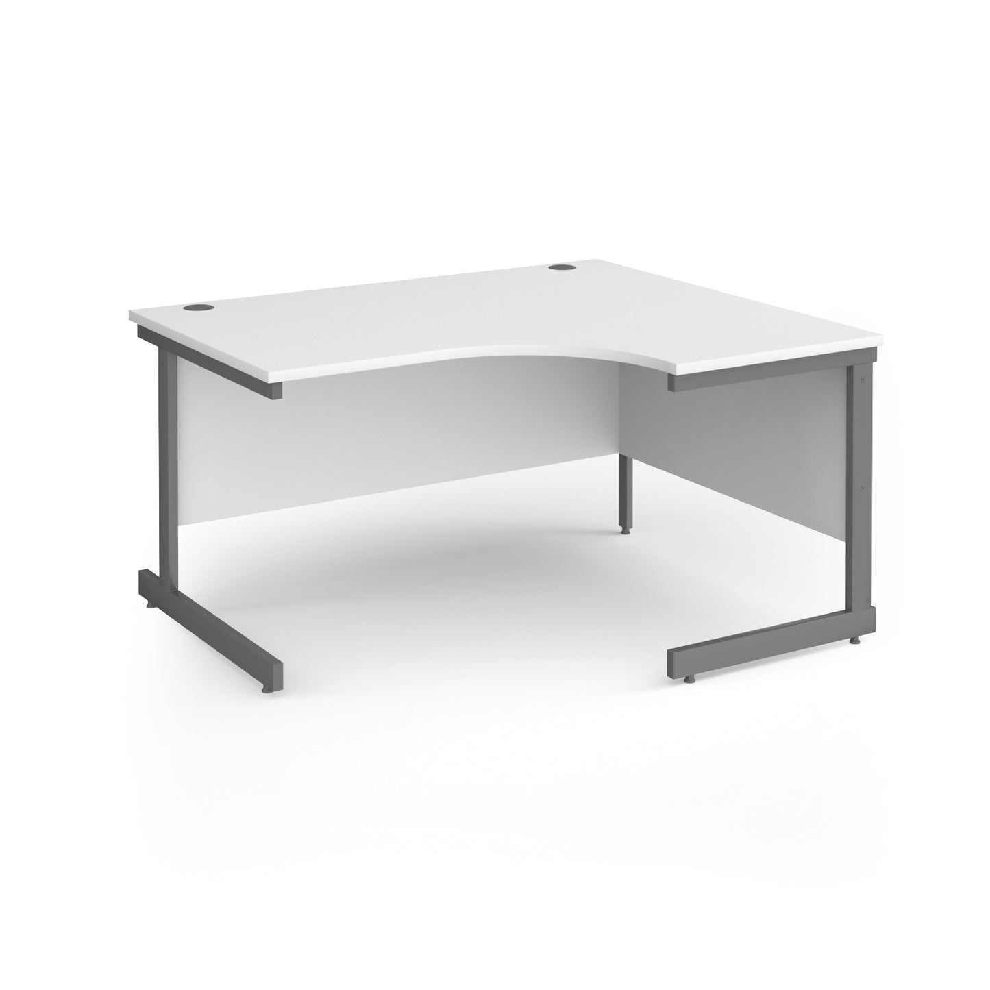 Contract 25 cantilever leg RH ergonomic desk - CC14ER-G-WH