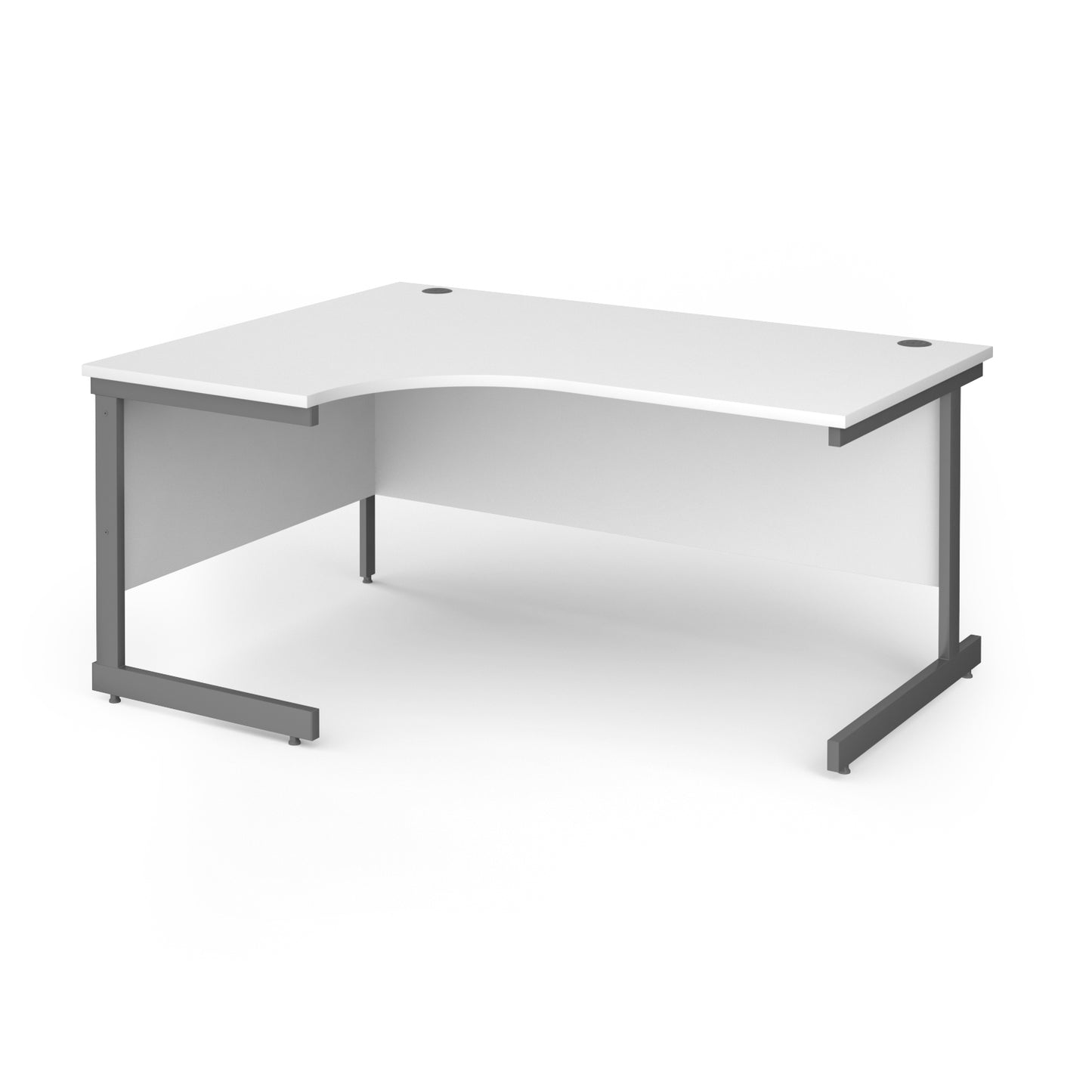 Contract 25 cantilever leg LH ergonomic desk - CC16EL-G-WH