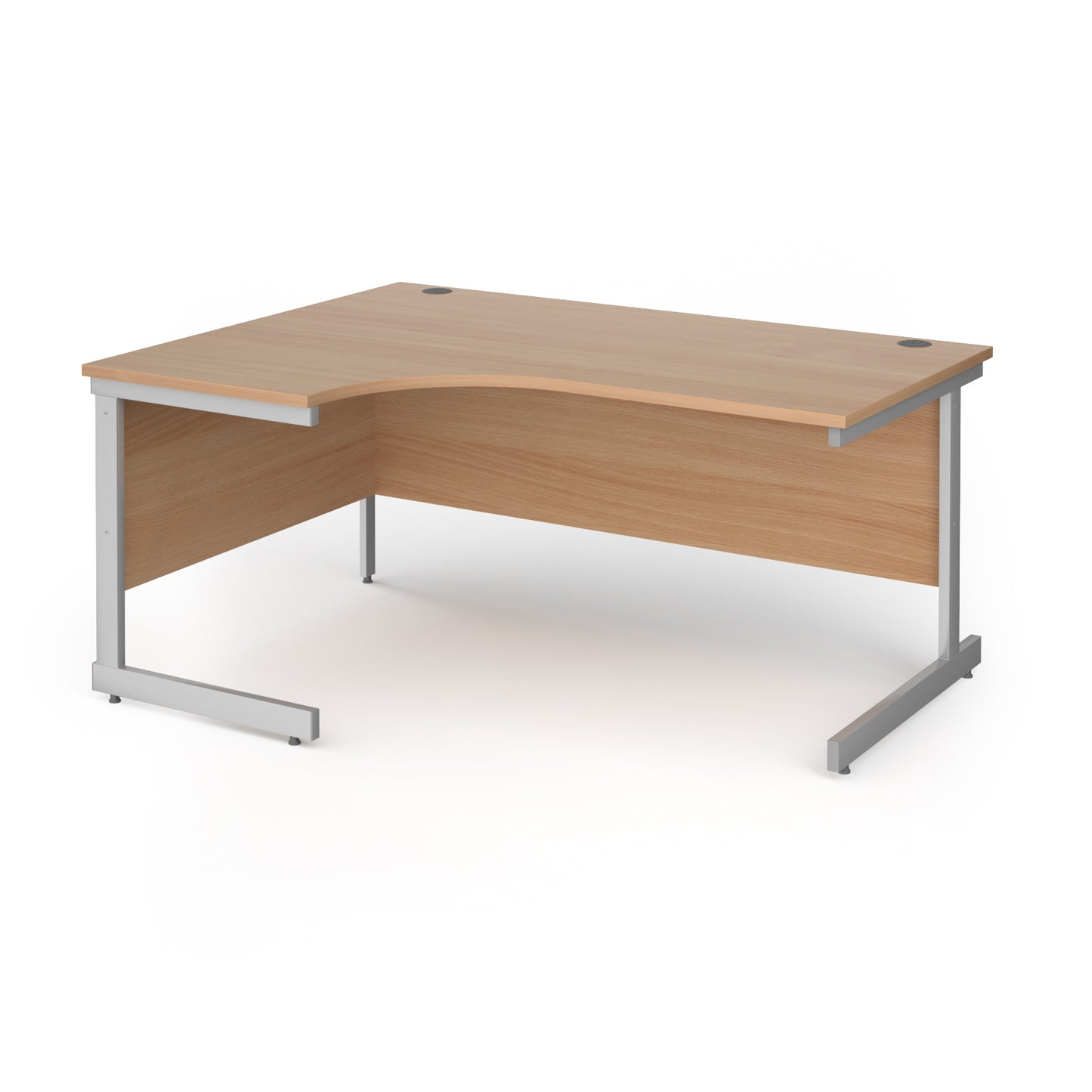Contract 25 cantilever leg LH ergonomic desk - CC16EL-S-B