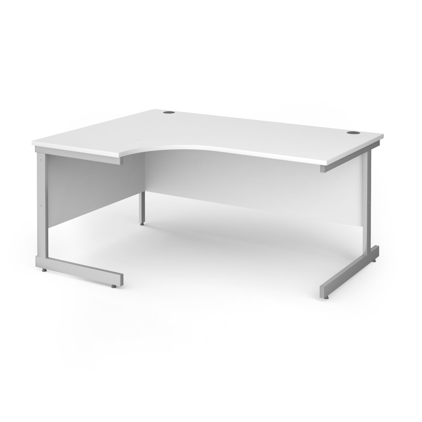 Contract 25 cantilever leg LH ergonomic desk - CC16EL-S-WH