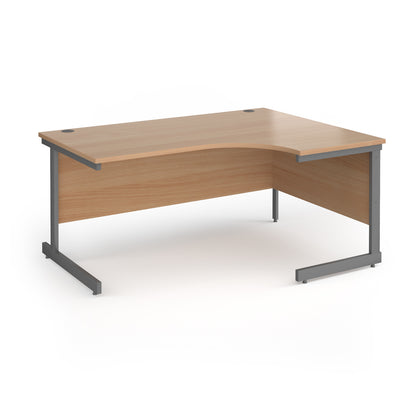 Contract 25 cantilever leg RH ergonomic desk - CC16ER-G-B