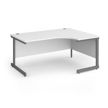 Contract 25 cantilever leg RH ergonomic desk - CC16ER-G-WH