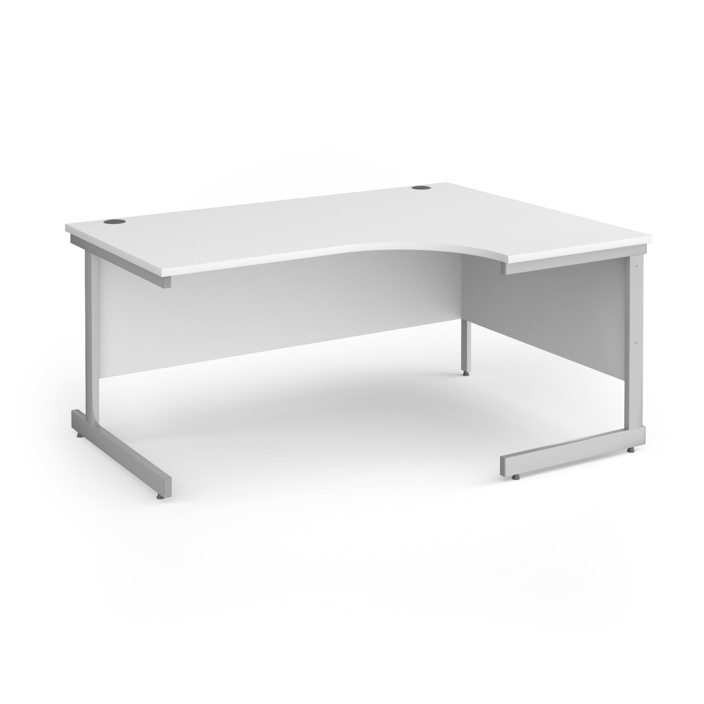 Contract 25 cantilever leg RH ergonomic desk - CC16ER-S-WH