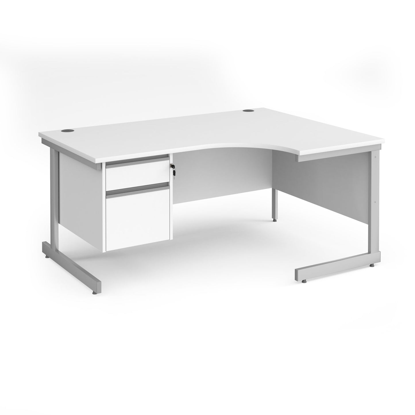 Contract 25 cantilever leg RH ergonomic desk with 2 drawer ped