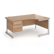 Contract 25 cantilever leg RH ergonomic desk with 3 drawer ped (Part 2)