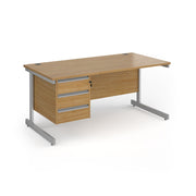 Contract 25 cantilever leg straight desk with 3 drawer pedestal (Part 2)