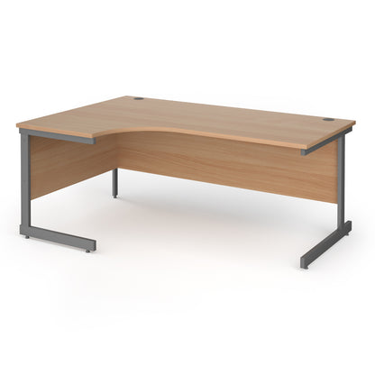 Contract 25 cantilever leg LH ergonomic desk - CC18EL-G-B
