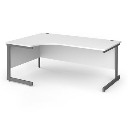Contract 25 cantilever leg LH ergonomic desk - CC18EL-G-WH