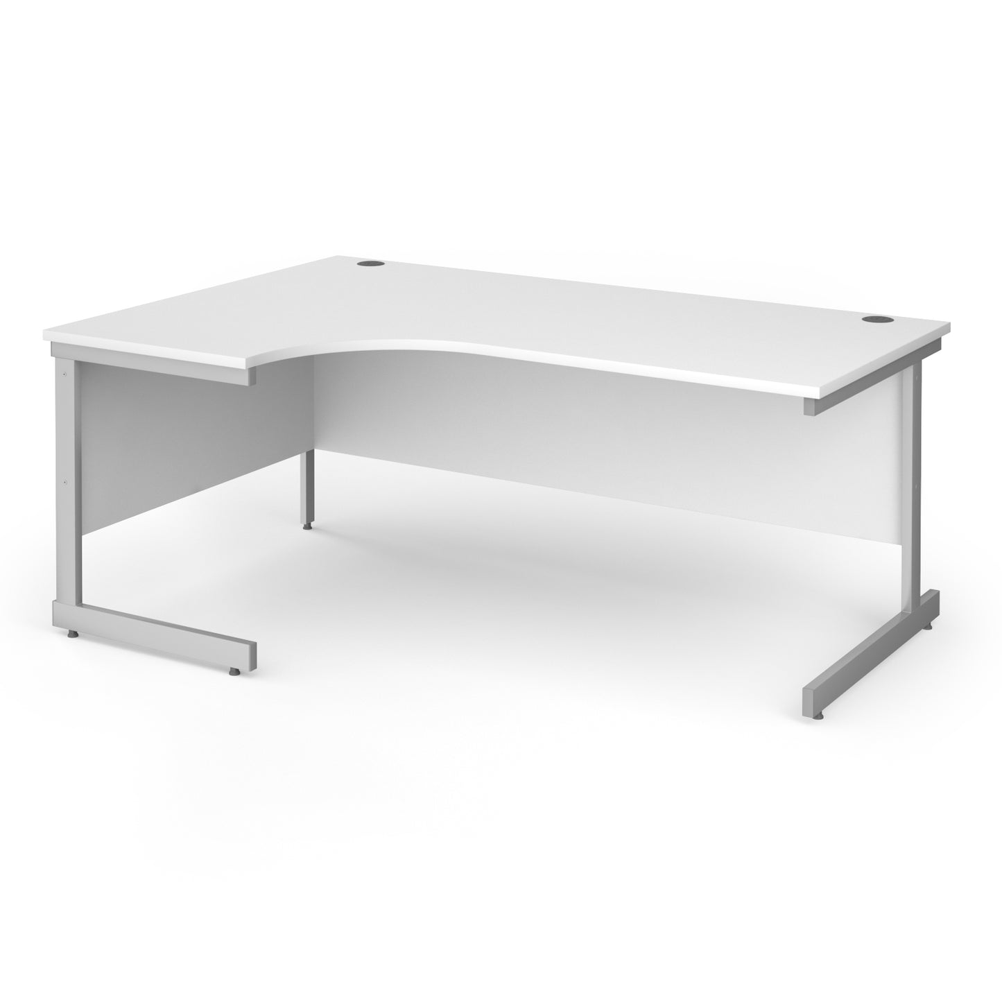 Contract 25 cantilever leg LH ergonomic desk - CC18EL-S-WH