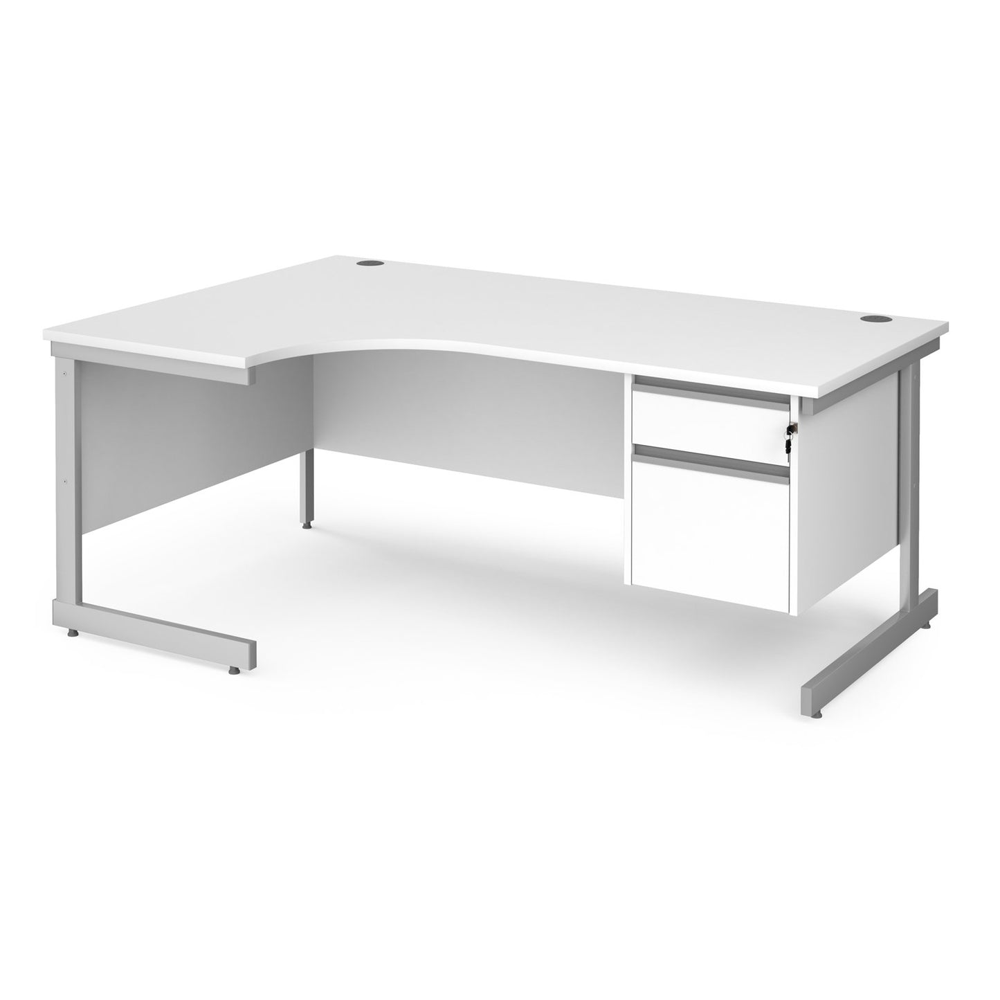 Contract 25 cantilever leg LH ergonomic desk with 2 drawer ped