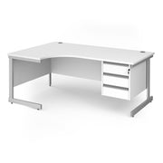 Contract 25 cantilever leg LH ergonomic desk with 3 drawer ped (Part 2)