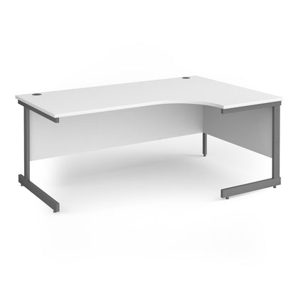 Contract 25 cantilever leg RH ergonomic desk - CC18ER-G-WH