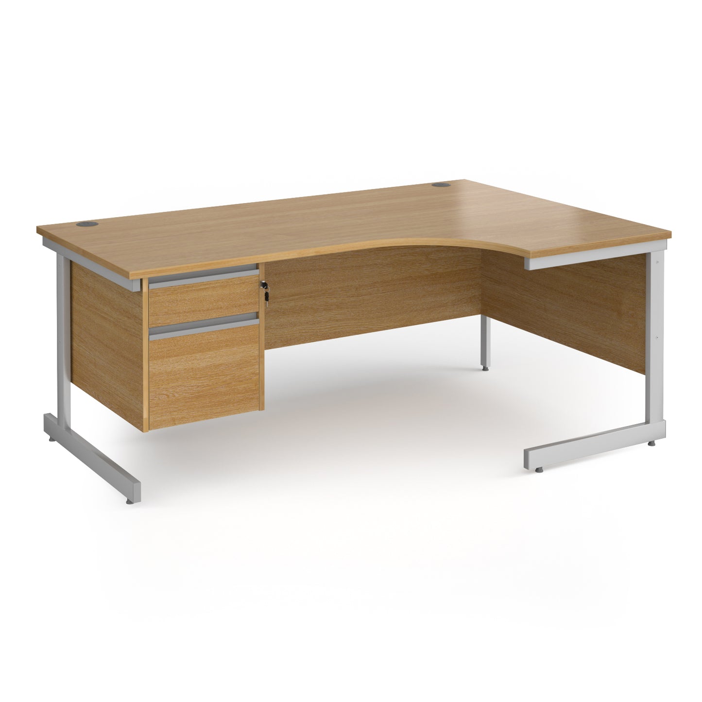 Contract 25 cantilever leg RH ergonomic desk with 2 drawer ped - CC18ER2-S-O
