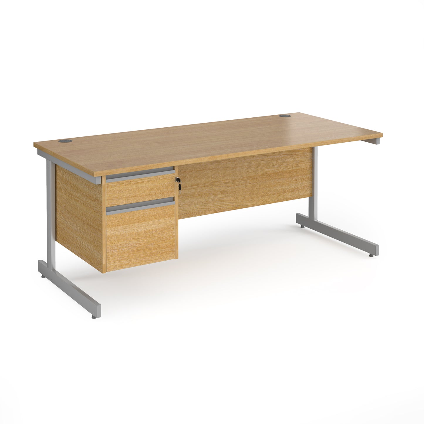 Contract 25 cantilever leg straight desk with 2 drawer pedestal - CC18S2-S-O