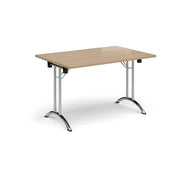 Rectangular folding leg table with curved feet