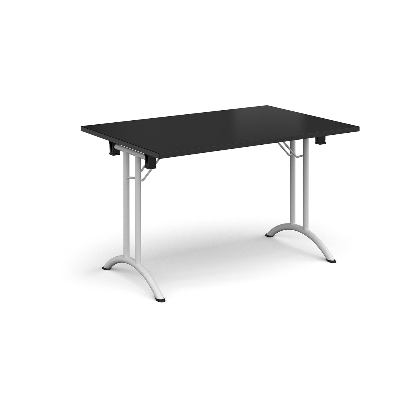 Rectangular folding leg table with curved feet - CFL1200-WH-BK