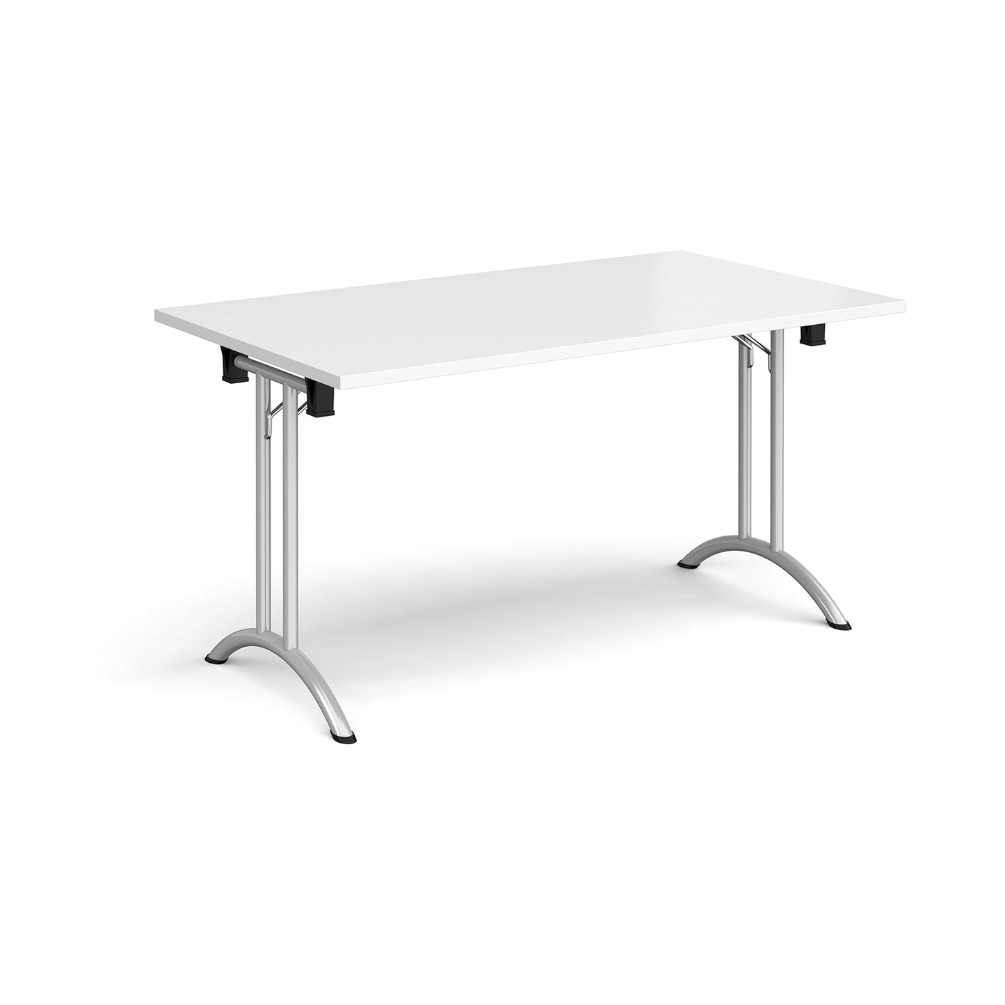 Rectangular folding leg table with curved feet - CFL1400-S-WH
