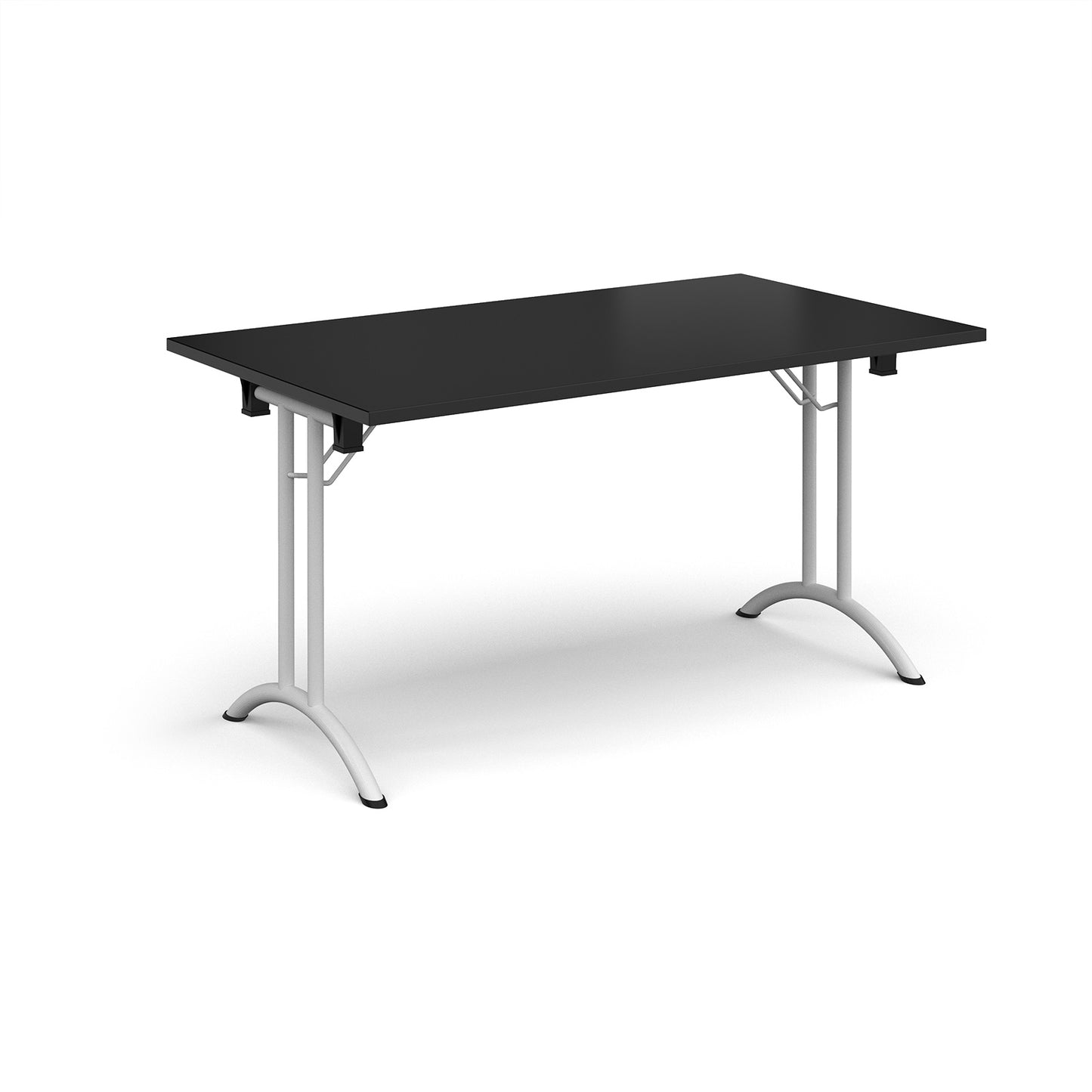 Rectangular folding leg table with curved feet - CFL1400-WH-BK