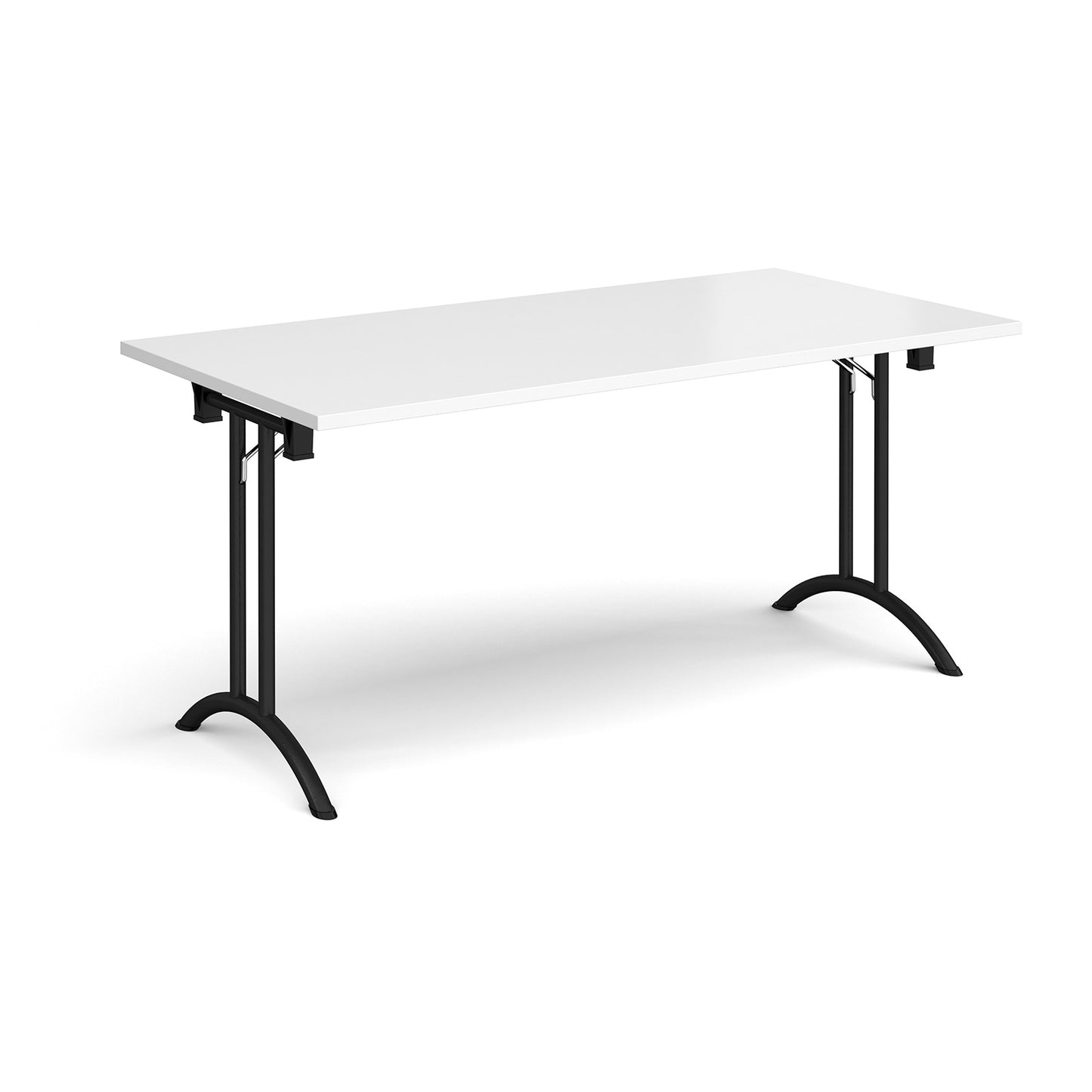 Rectangular folding leg table with curved feet - CFL1600-K-WH
