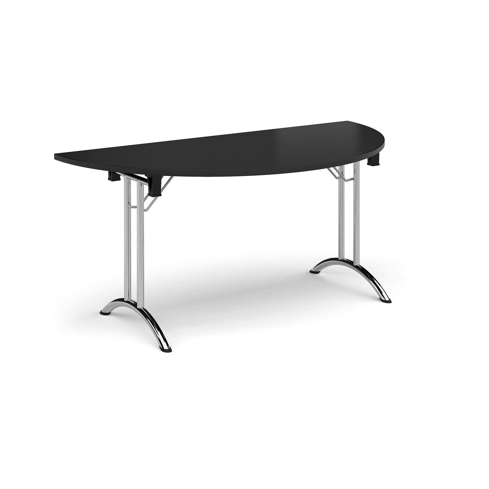Semi circular folding leg table with curved feet - CFL1600S-C-BK