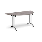 Semi circular folding leg table with curved feet