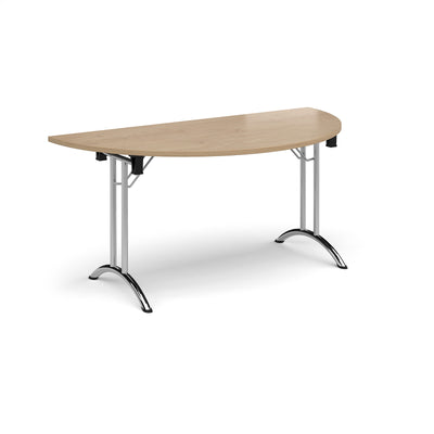 Semi circular folding leg table with curved feet - CFL1600S-C-KO