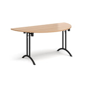 Semi circular folding leg table with curved feet