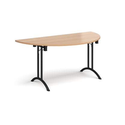 Semi circular folding leg table with curved feet - CFL1600S-K-B
