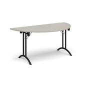 Semi circular folding leg table with curved feet