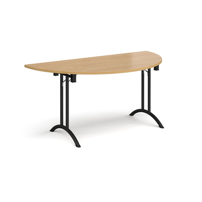 Semi circular folding leg table with curved feet - CFL1600S-K-O