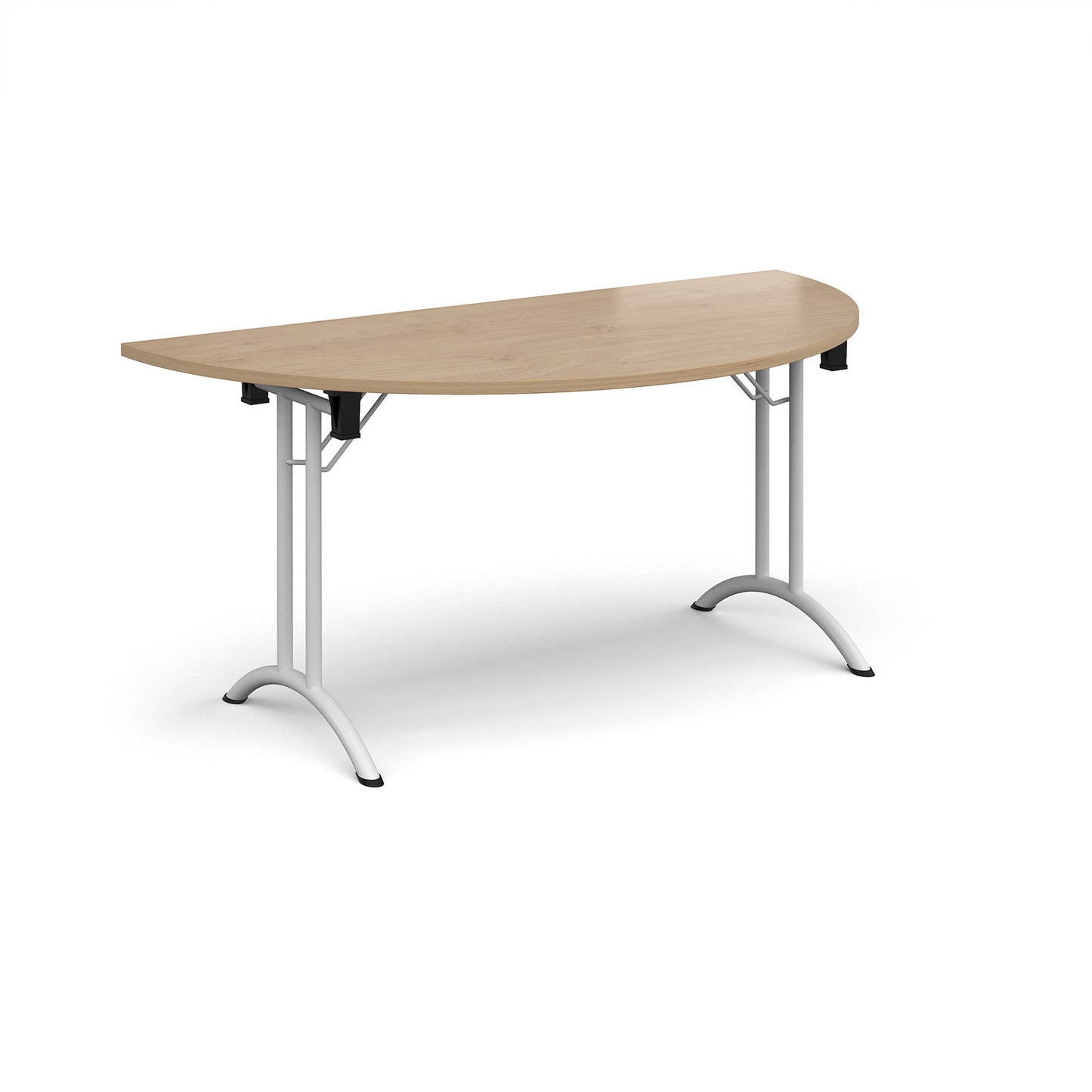Semi circular folding leg table with curved feet - CFL1600S-WH-KO