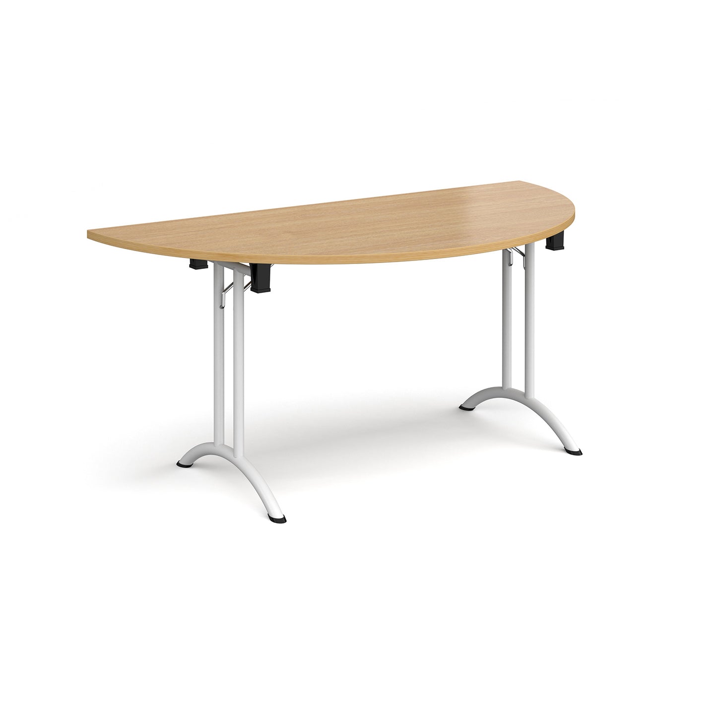 Semi circular folding leg table with curved feet - CFL1600S-WH-O
