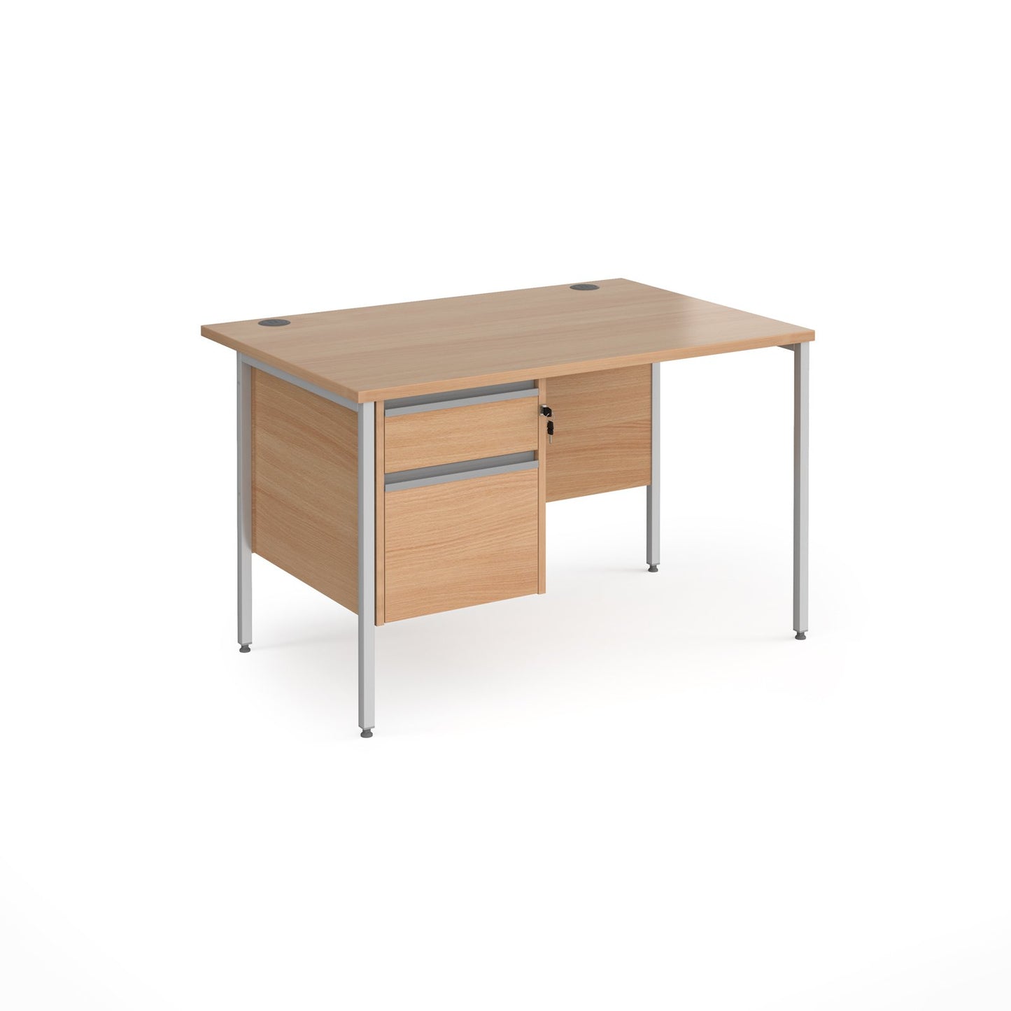 Contract 25 H-Frame straight desk with 2 drawer pedestal