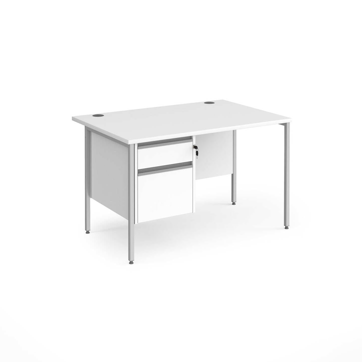 Contract 25 H-Frame straight desk with 2 drawer pedestal