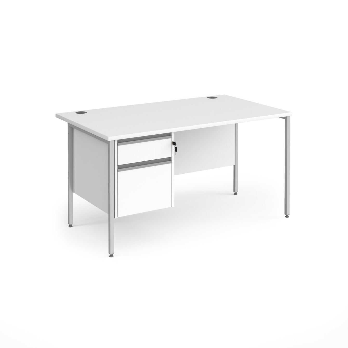 Contract 25 H-Frame straight desk with 2 drawer pedestal