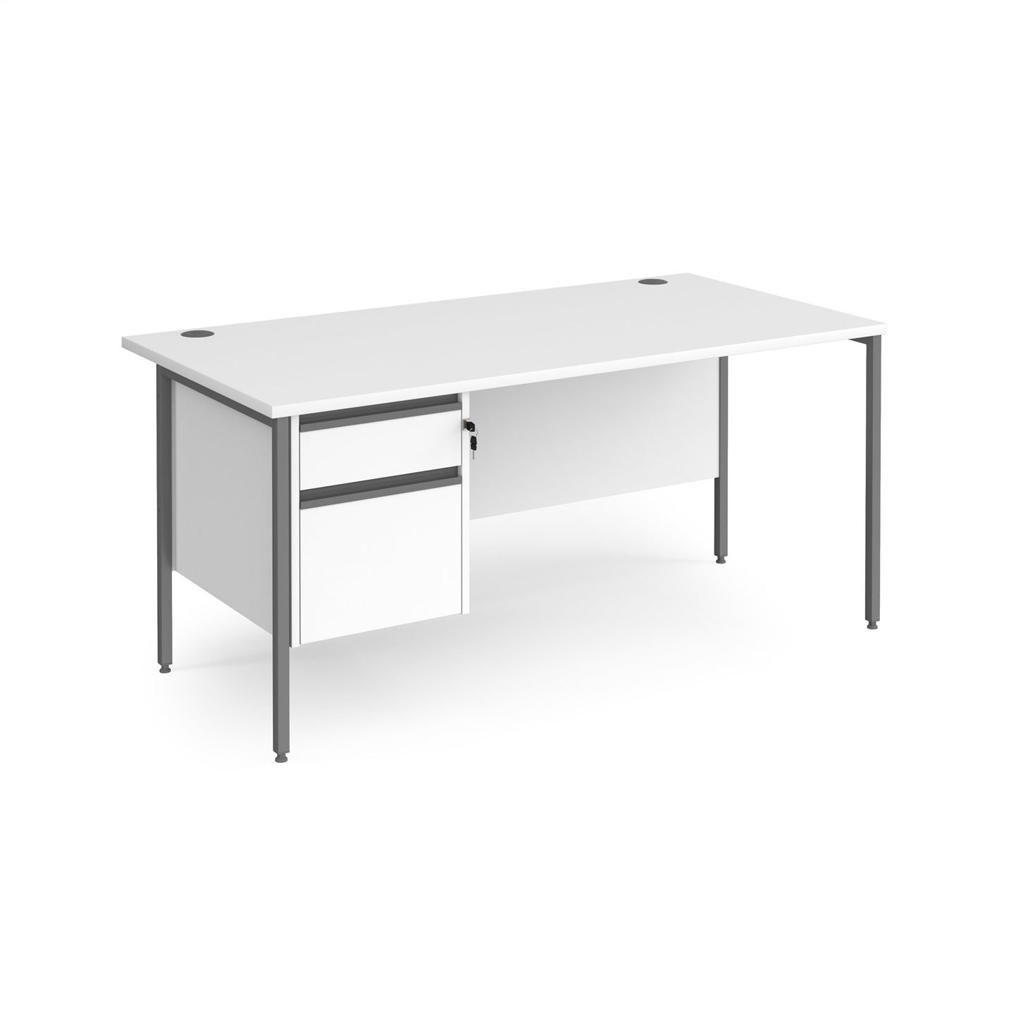 Contract 25 H-Frame straight desk with 2 drawer pedestal