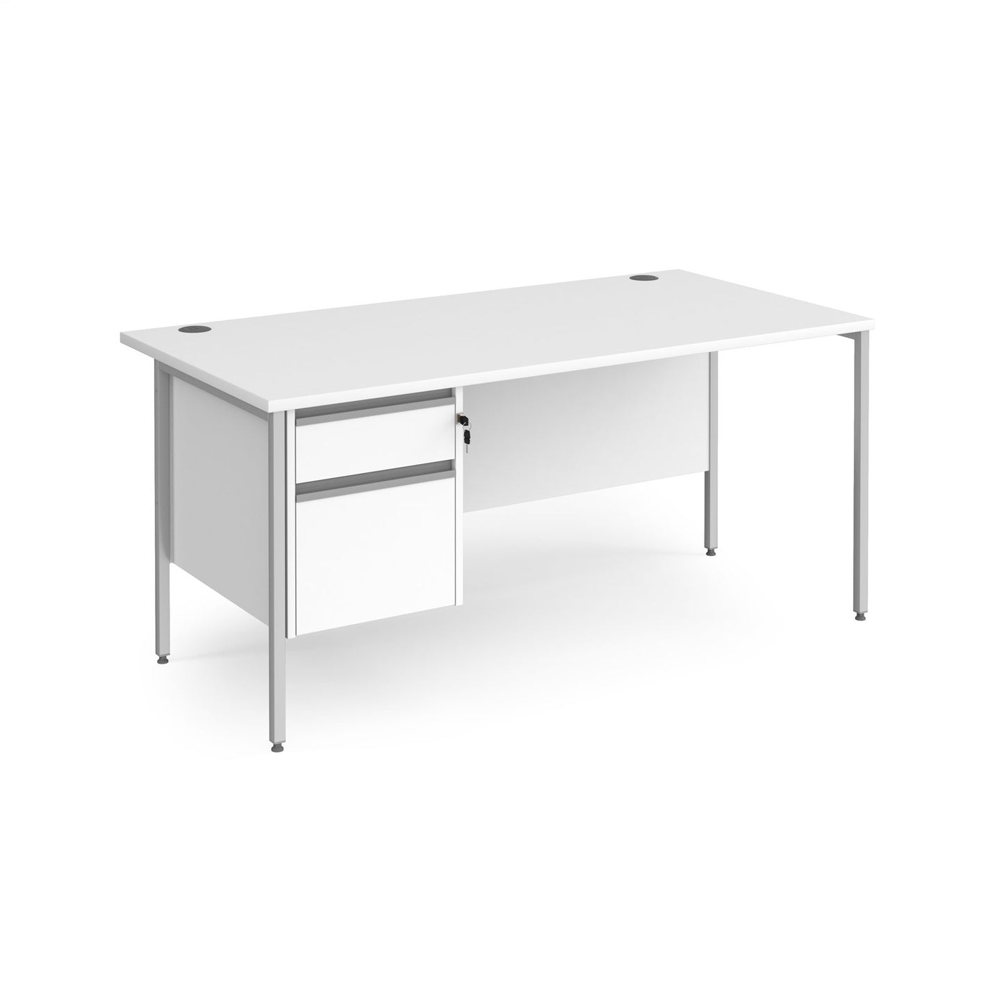 Contract 25 H-Frame straight desk with 2 drawer pedestal