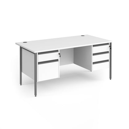 Contract 25 H-Frame straight desk with 2 and 3 drawer peds