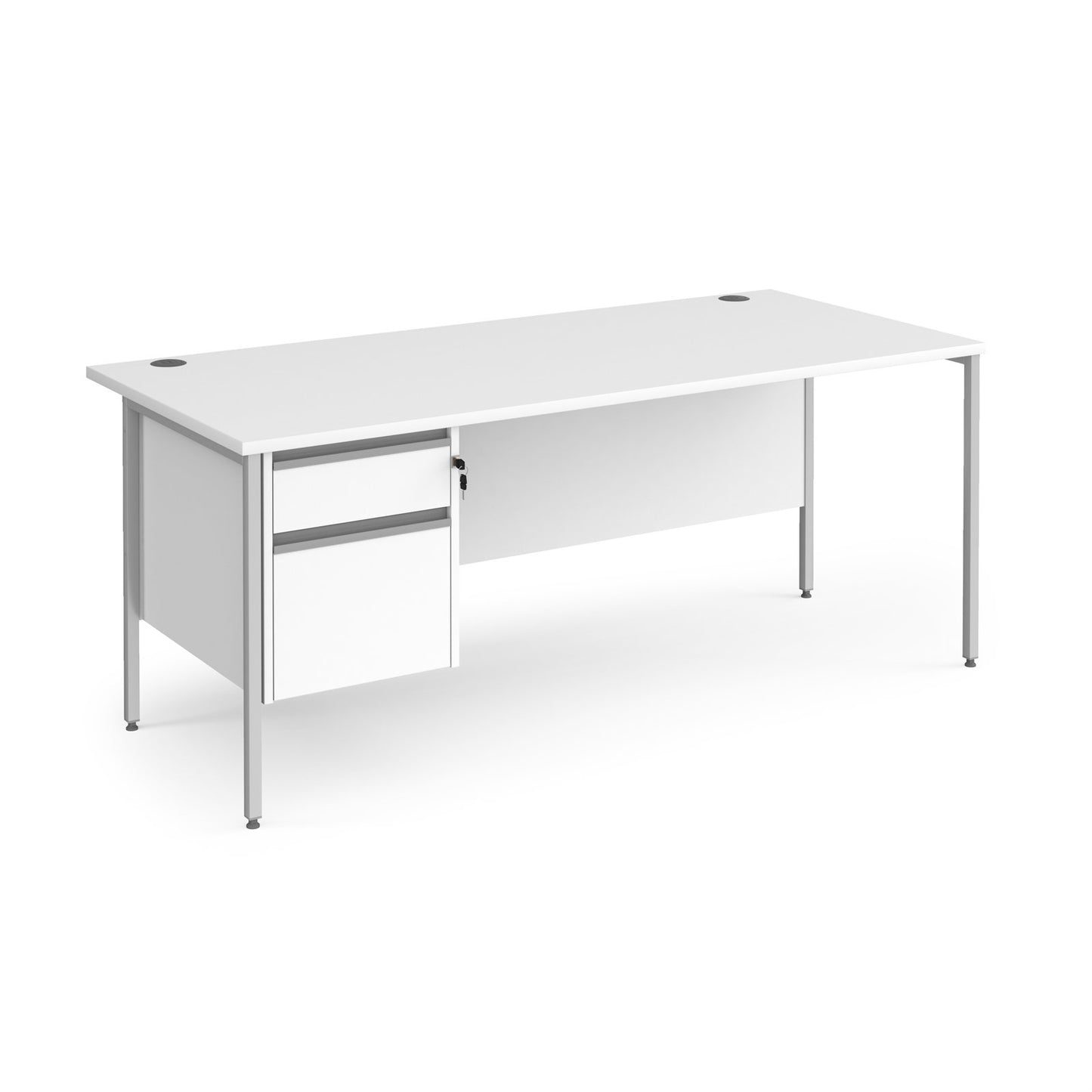 Contract 25 H-Frame straight desk with 2 drawer pedestal