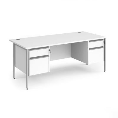Contract 25 H-Frame straight desk with 2 and 2 drawer peds
