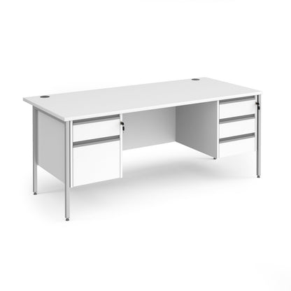 Contract 25 H-Frame straight desk with 2 and 3 drawer peds