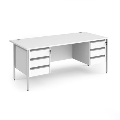 Contract 25 H-Frame straight desk with 3 and 3 drawer peds